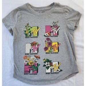 Mtv stretchy graphic Tee Tshirt‎ kids youth girl size large